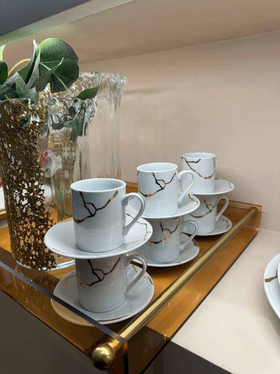 Bernardaud Kintsugi – Set de 6 tasses à espresso – 8 cl